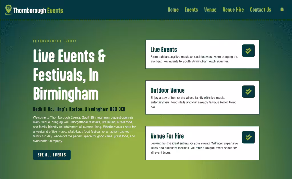 Thornborough Events Website | 1 Thornborough Events Website